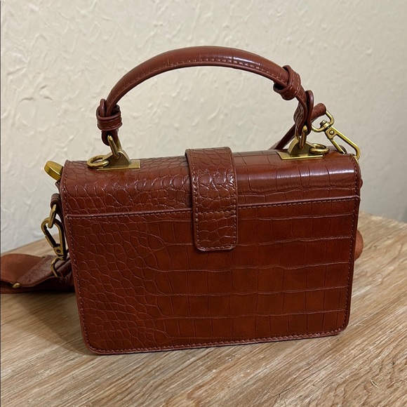 Brown Leather Printed Crossbody - Picture 2 of 5